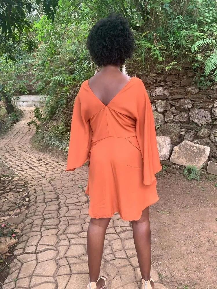 Vestido Curto Kimono Kamila Terracota