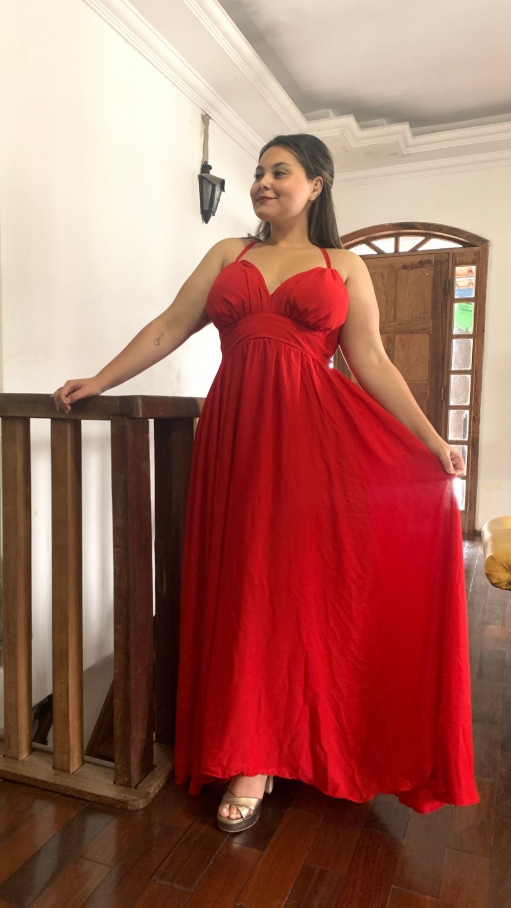 Vestido Longo Madrinha de Casamento Mariane Vermelho