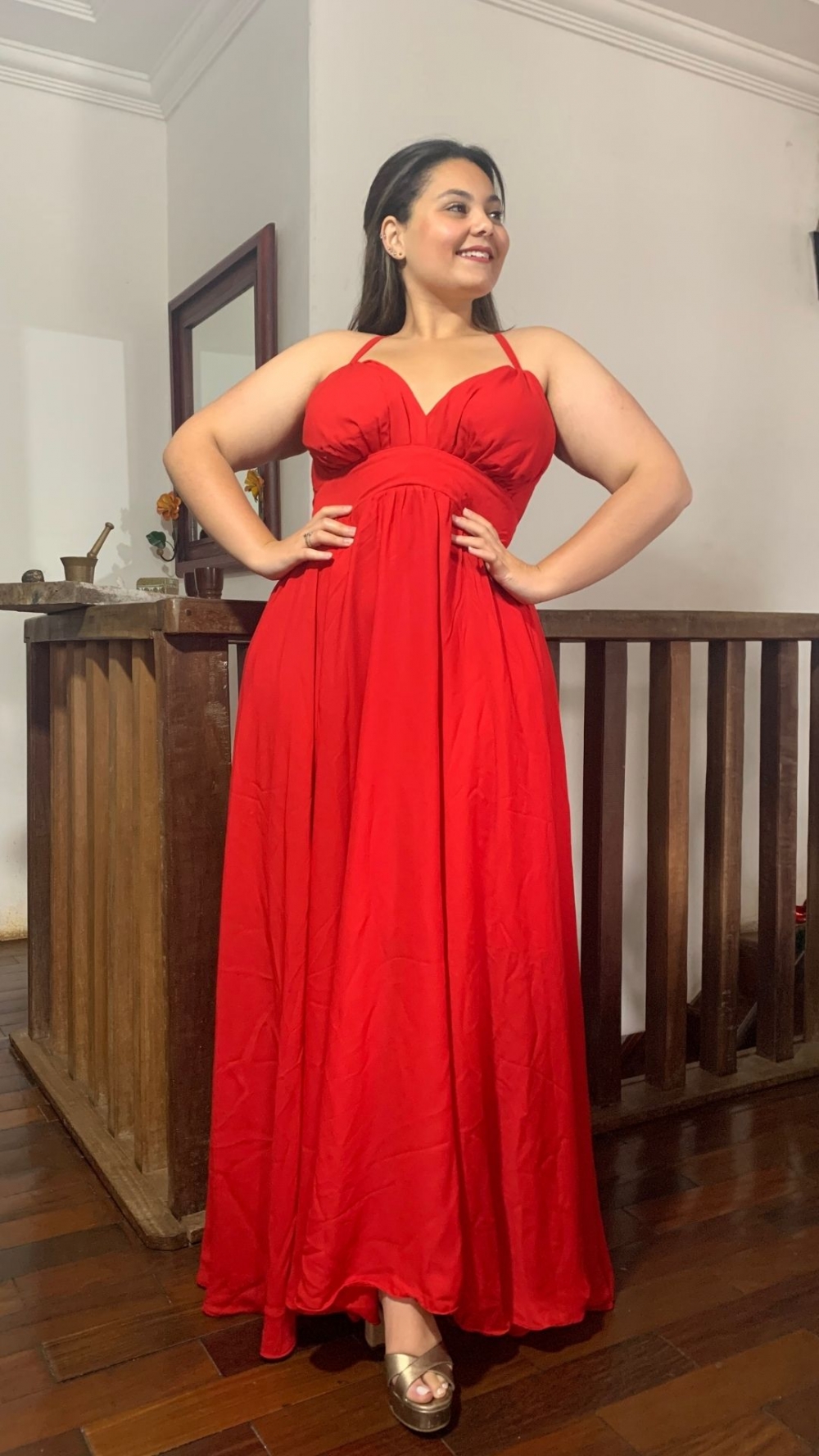 Vestido Longo Madrinha de Casamento Mariane Vermelho