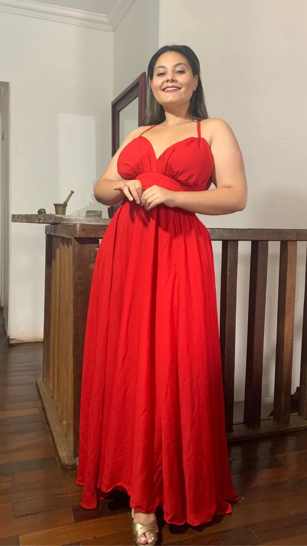 Vestido Longo Madrinha de Casamento Mariane Vermelho