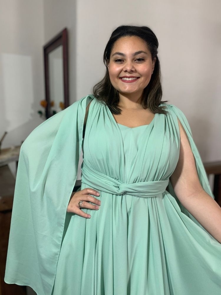Vestido de Madrinha de Casamento Modelo Grace Verde Menta