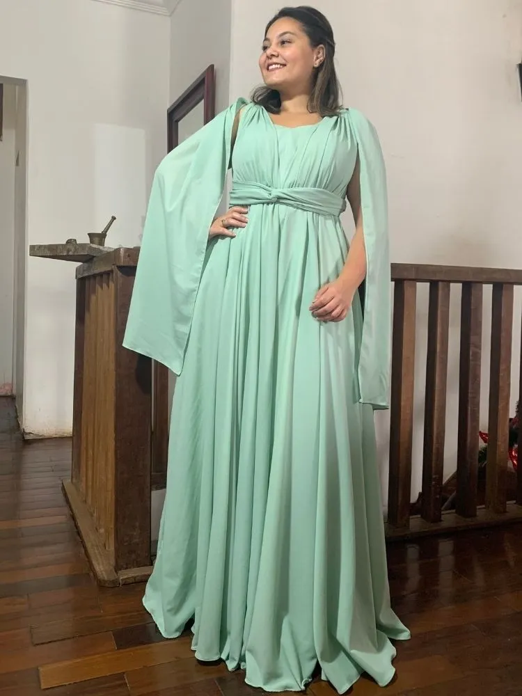 Vestido de Madrinha de Casamento Modelo Grace Verde Menta