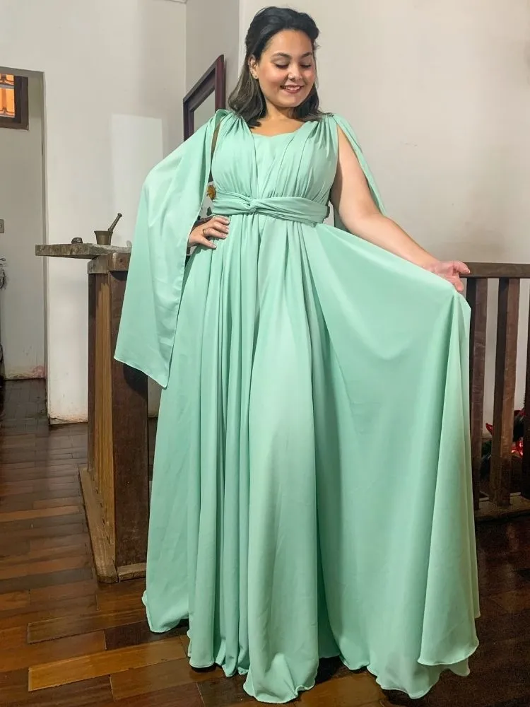 Vestido de Madrinha de Casamento Modelo Grace Verde Menta