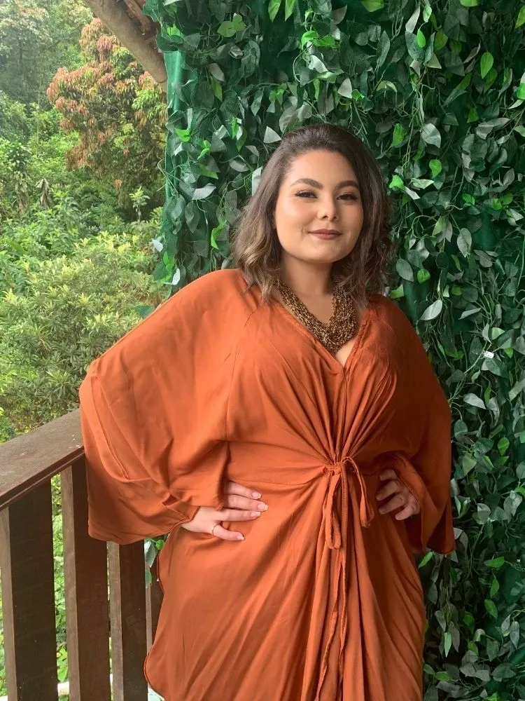 Vestido Curto Kimono Kamila Terracota
