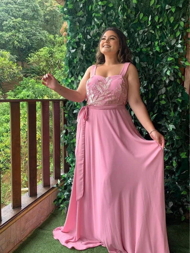 Vestido Simples Madri Rosa Chiclete
