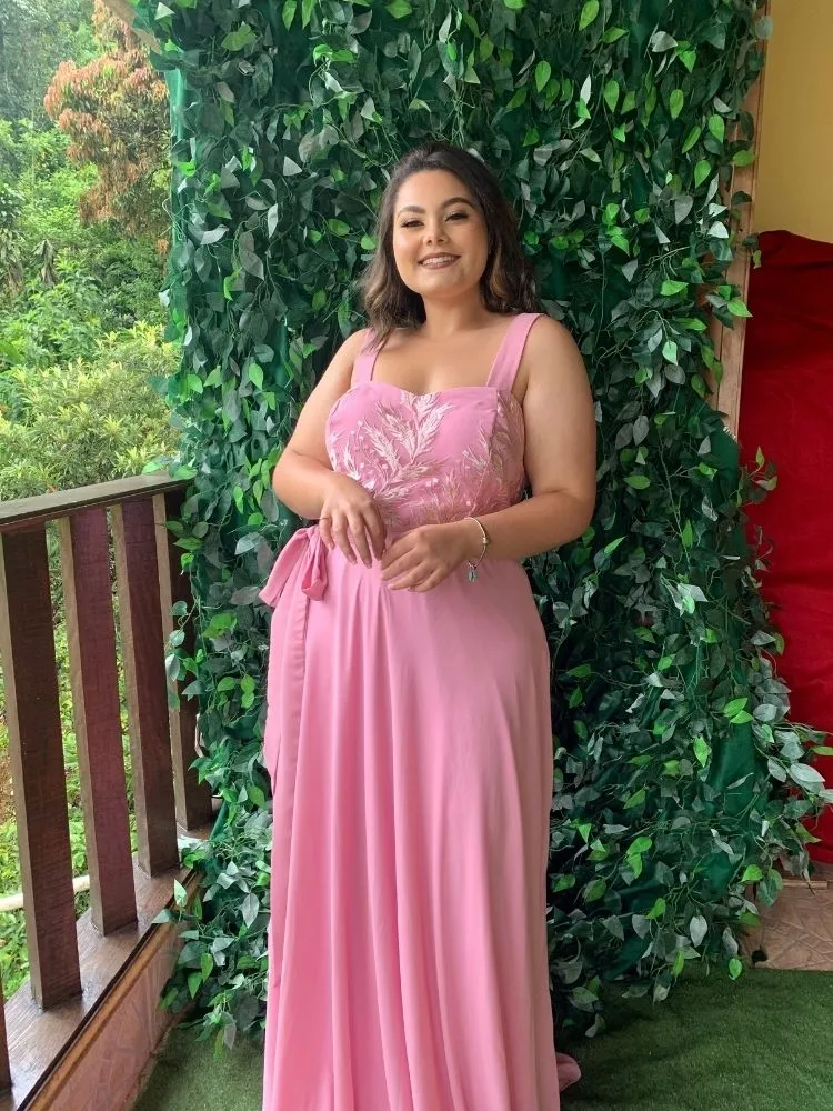 Vestido Simples Madri Rosa Chiclete