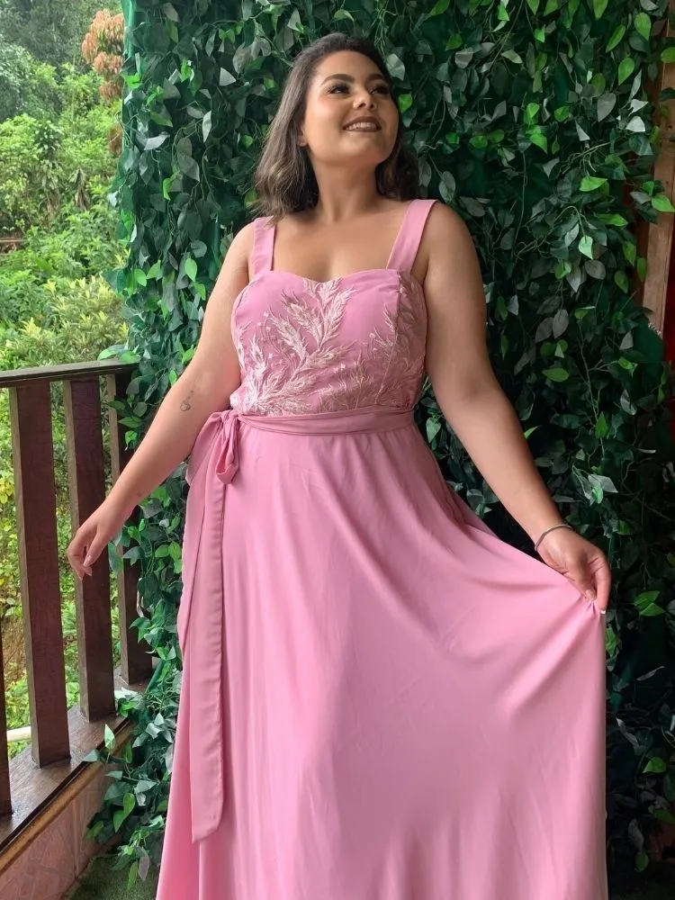Vestido Simples Madri Rosa Chiclete