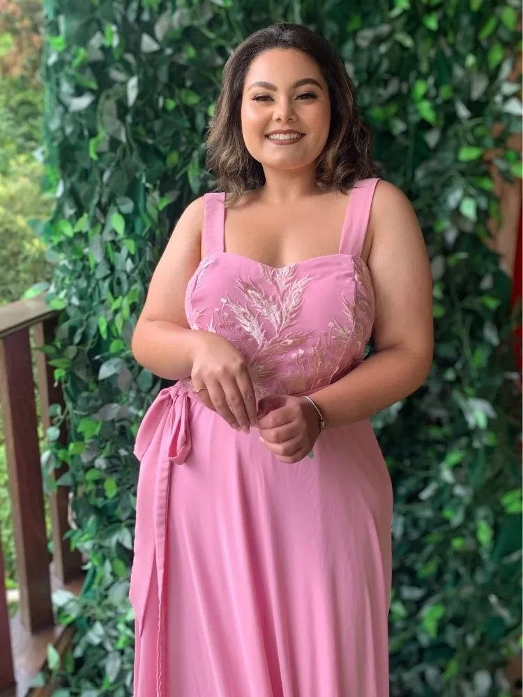 Vestido Simples Madri Rosa Chiclete