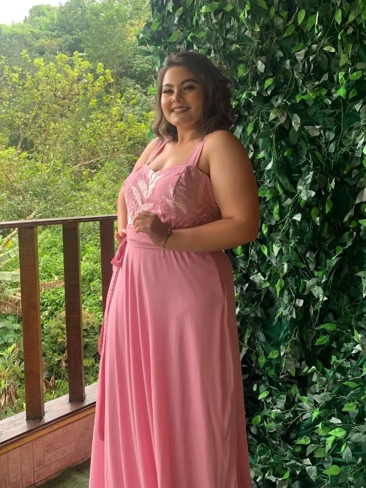 Vestido Simples Madri Rosa Chiclete