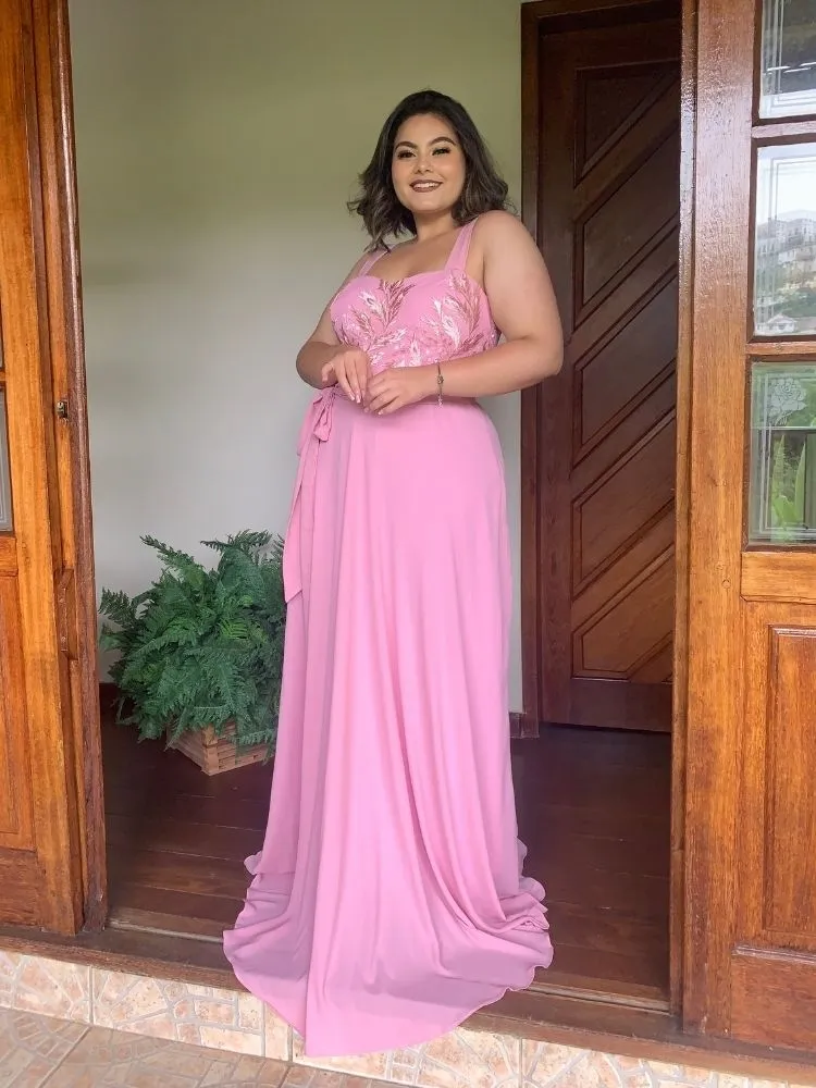 Vestido Simples Madri Rosa Chiclete