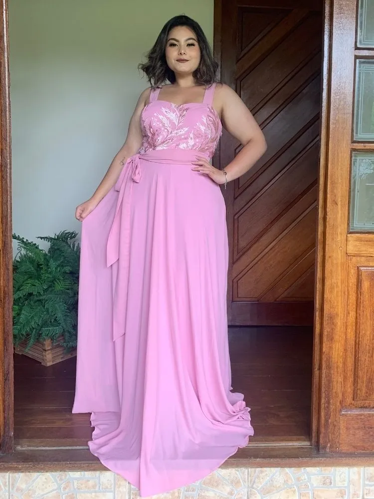 Vestido Simples Madri Rosa Chiclete