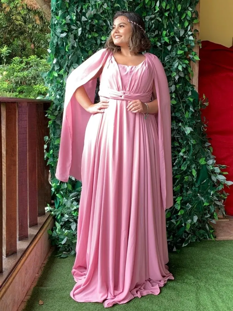 Vestido de Madrinha de Casamento Modelo Grace Rosa Chiclete
