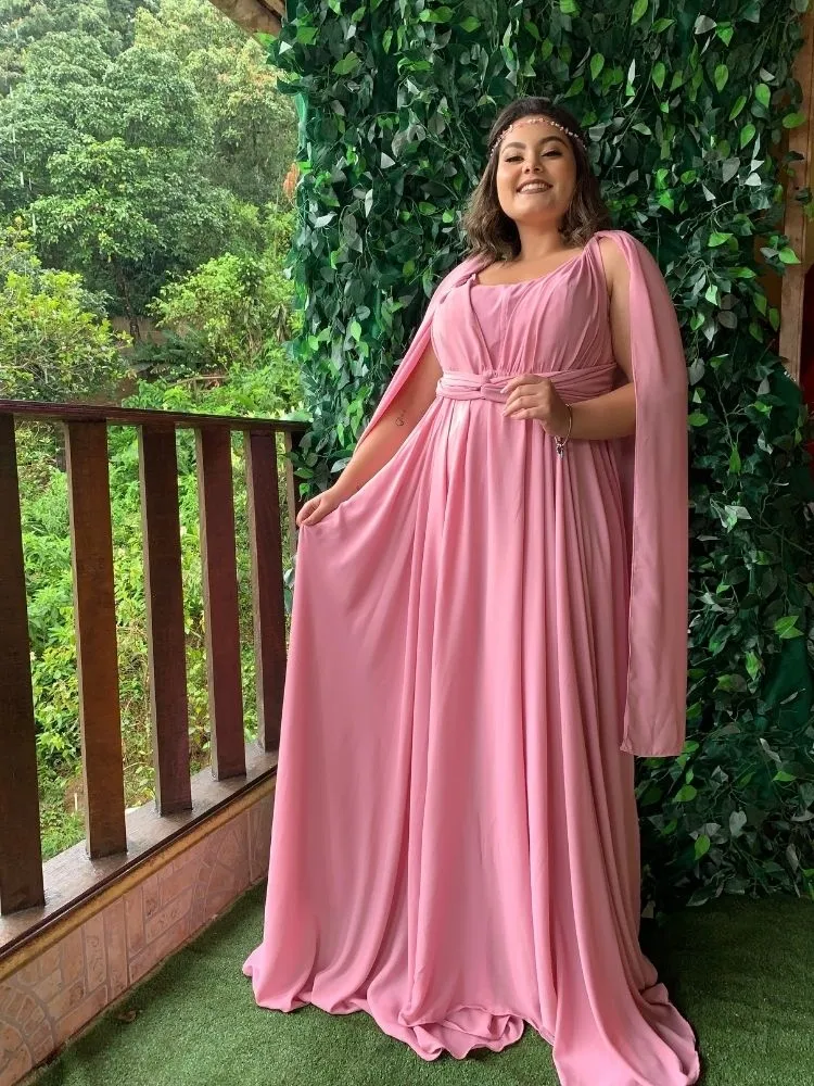 Vestido de Madrinha de Casamento Modelo Grace Rosa Chiclete
