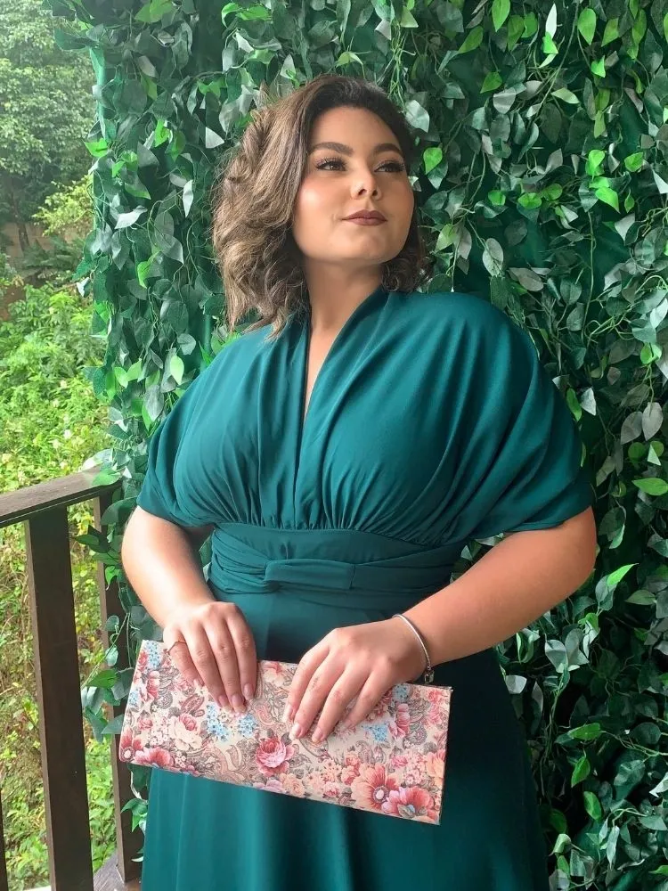 Vestido Madrinha de Casamento Multiformas Anathan Verde Esmeralda