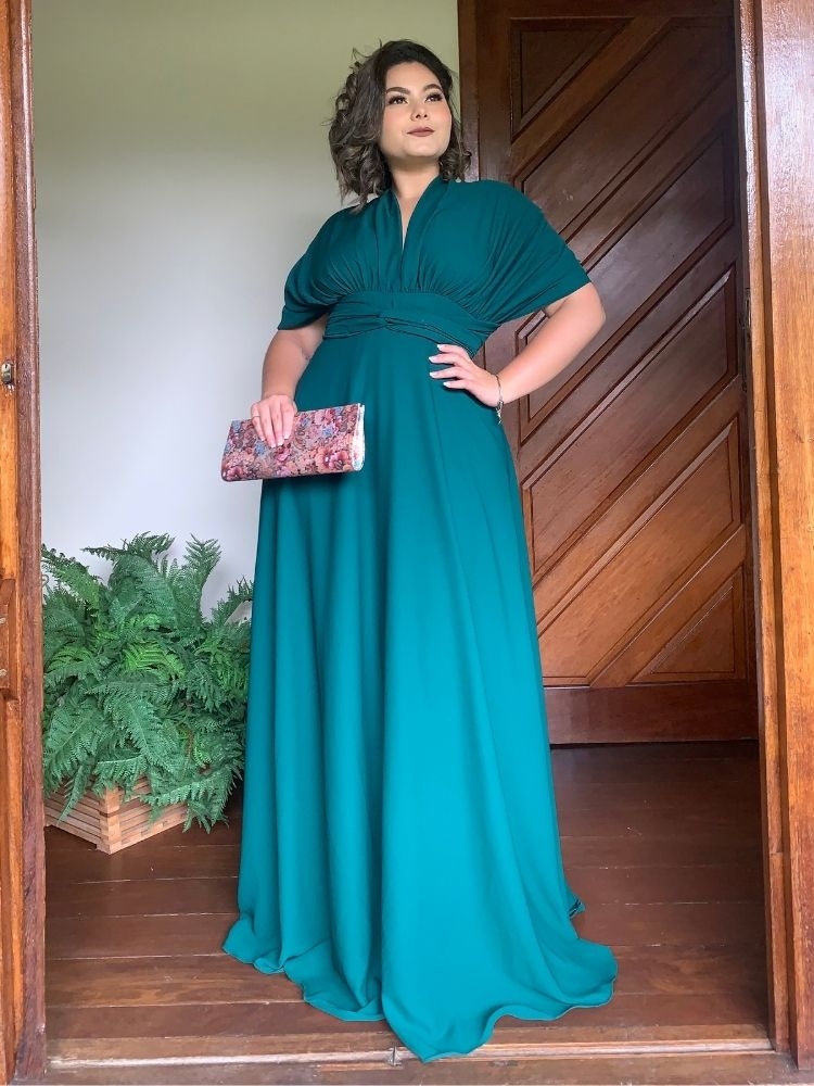 Vestido Madrinha de Casamento Multiformas Anathan Verde Esmeralda