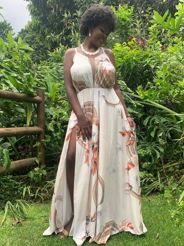 Vestido Longo Estampado Mandala Terracota Perfect