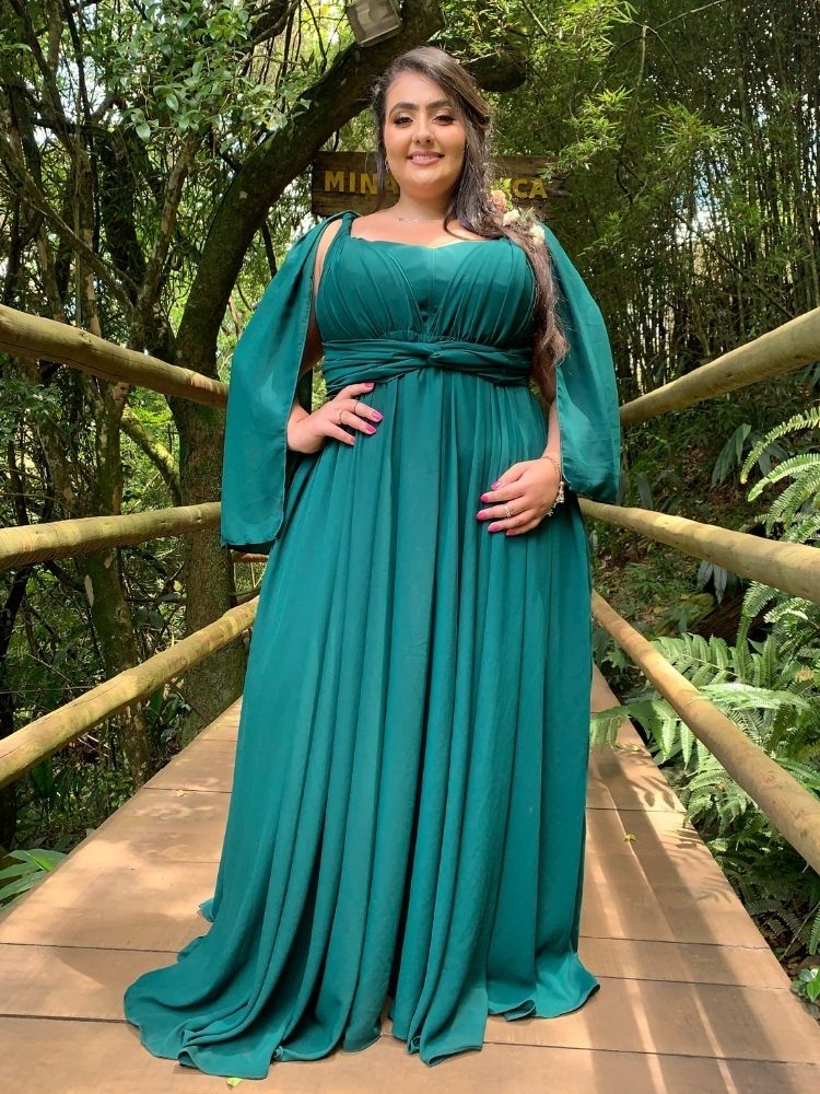 Vestido de Madrinha de Casamento Verde Esmeralda Grace