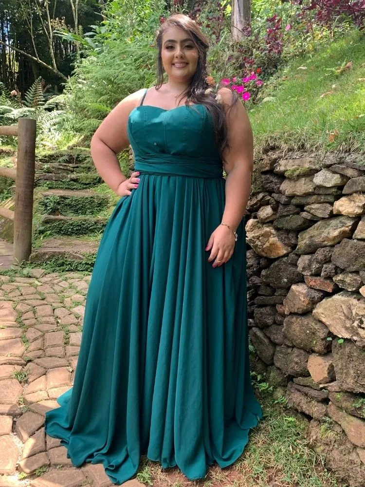 Vestido de Madrinha de Casamento Grace Verde Esmeralda
