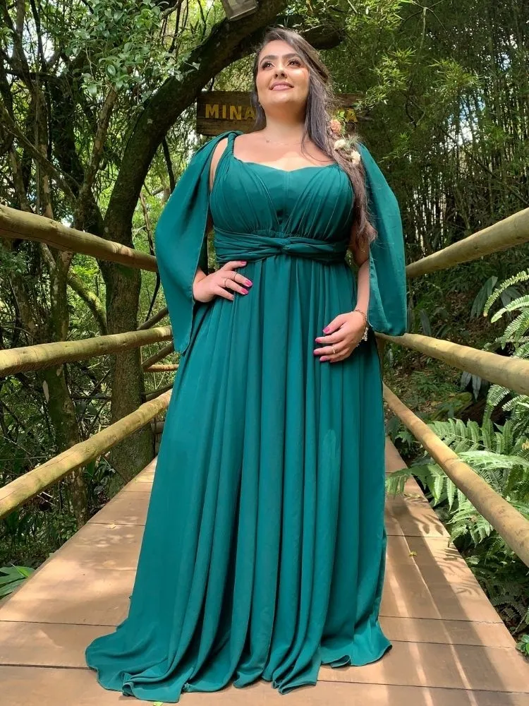 Vestido de Madrinha de Casamento Grace Verde Esmeralda
