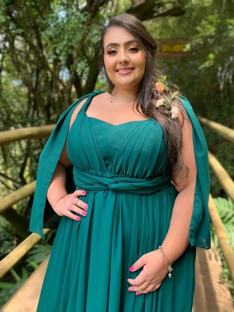 Vestido de Madrinha de Casamento Grace Verde Esmeralda