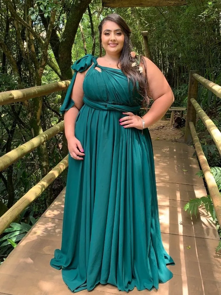 Vestido de Madrinha de Casamento Grace Verde Esmeralda