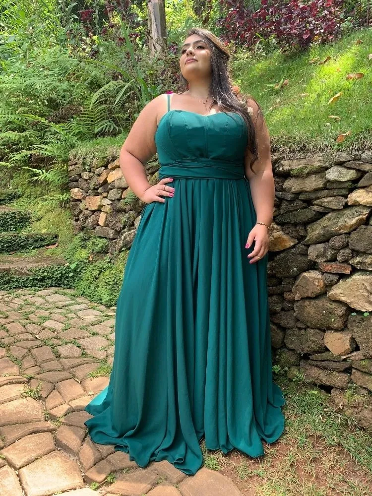 Vestido de Madrinha de Casamento Grace Verde Esmeralda