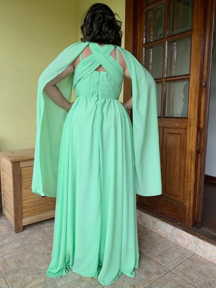 Vestido de Madrinha de Casamento Grace Verde Limão