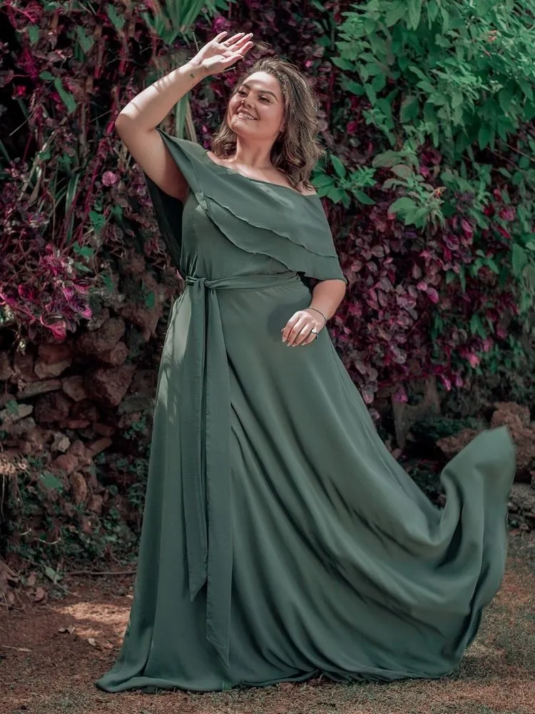 Vestido Madrinha de Casamento Honeymoon Verde Militar