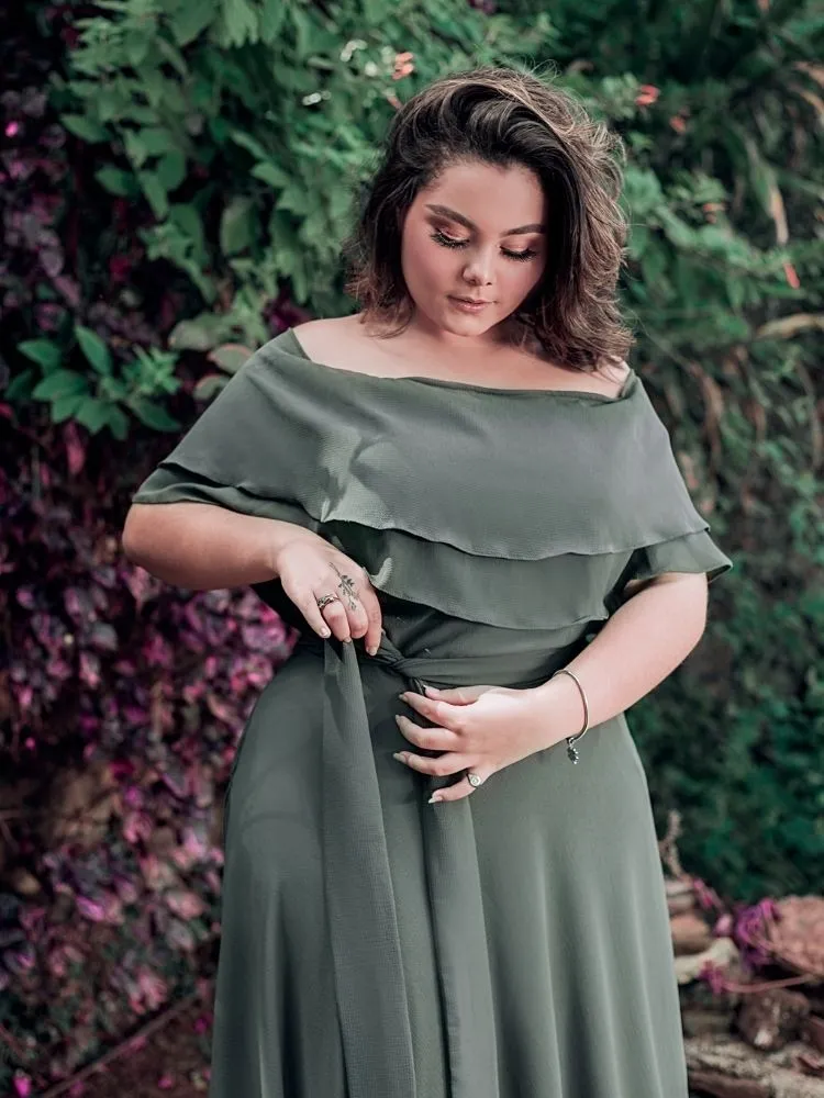 Vestido Madrinha de Casamento Honeymoon Verde Militar