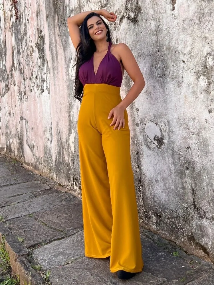 Macacão Pantalona Frente Única Maria 
