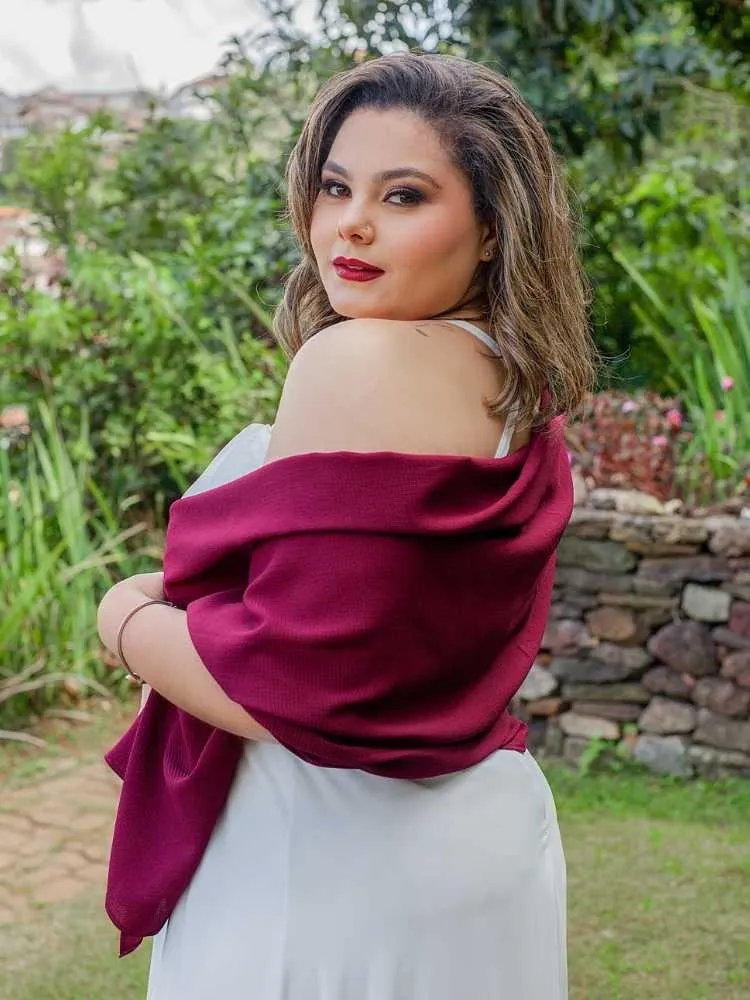 Echarpe para Vestido de Festa Marsala
