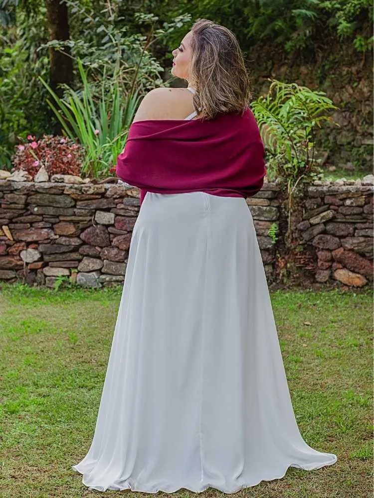 Echarpe para Vestido de Festa Marsala