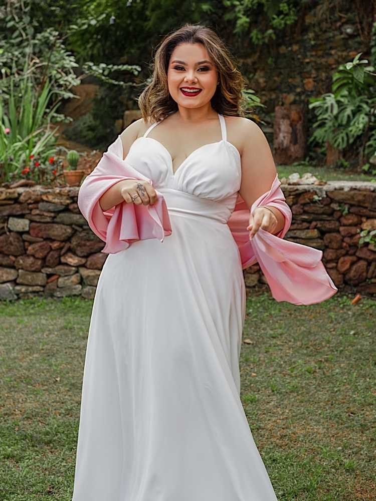 Echarpe para Vestido de Festa Rosa Bebê