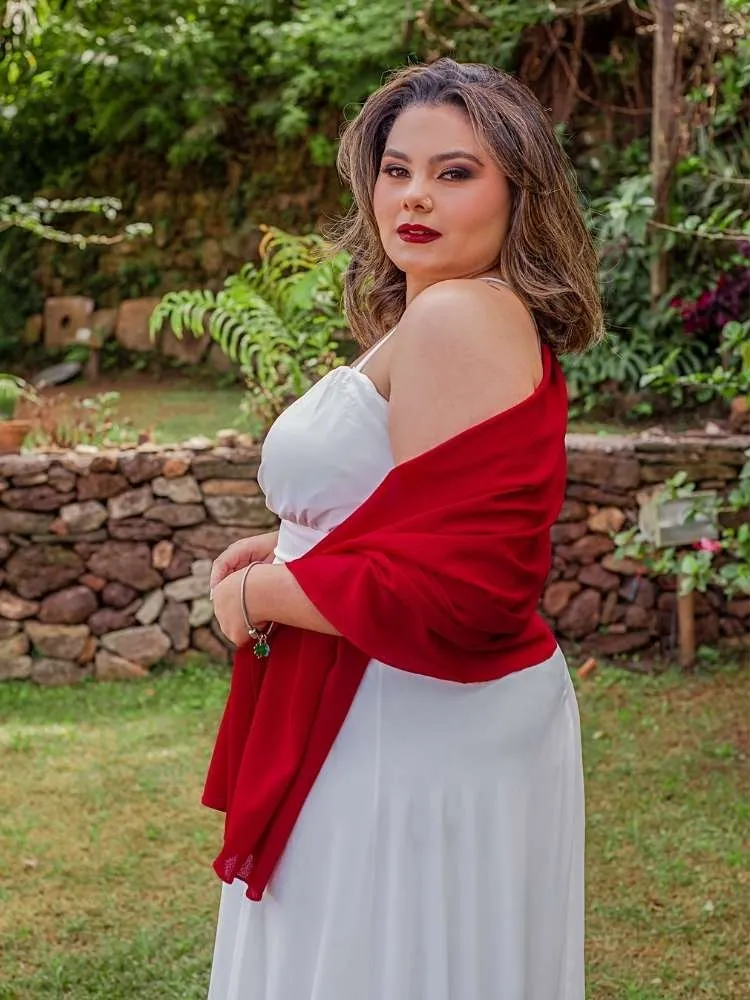 Echarpe para Vestido de Festa Vermelho
