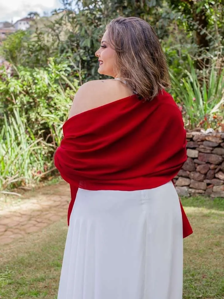 Echarpe para Vestido de Festa Vermelho