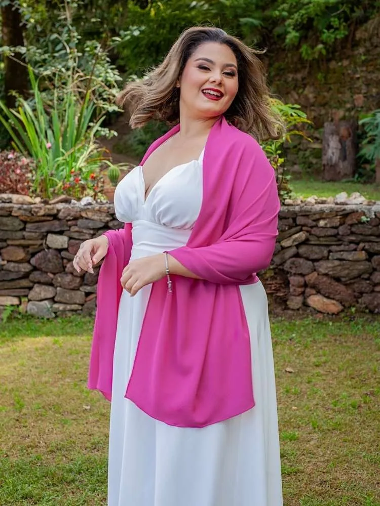 Echarpe para Vestido de Festa Rosa Pink