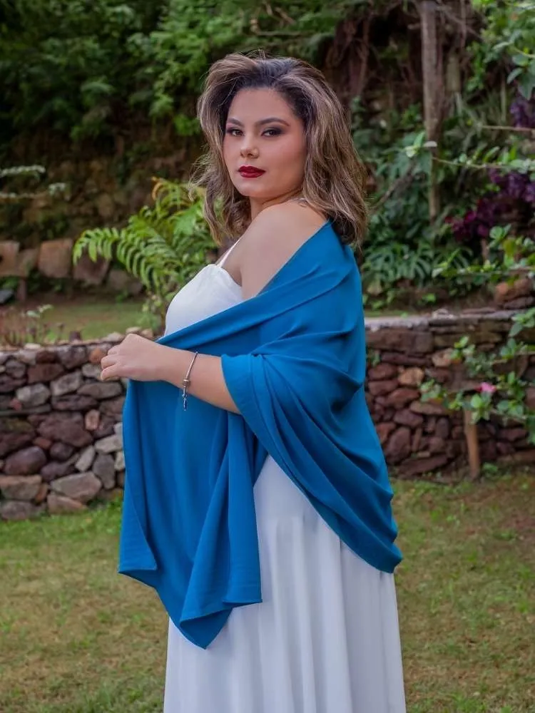 Echarpe para Vestido de Festa Azul Turquesa