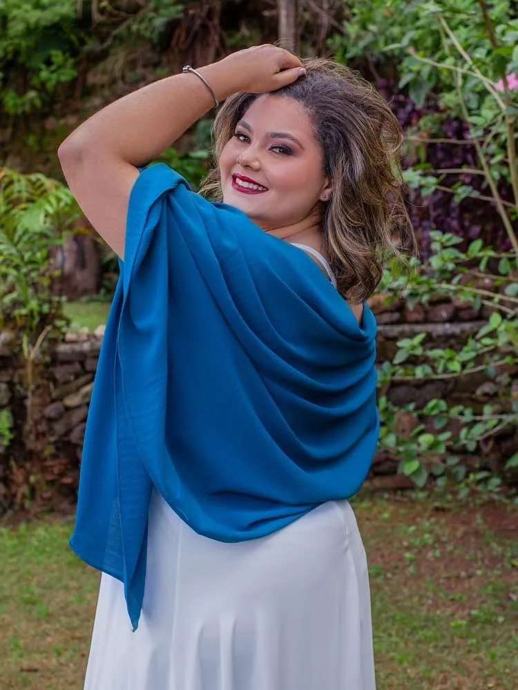 Echarpe para Vestido de Festa Azul Turquesa