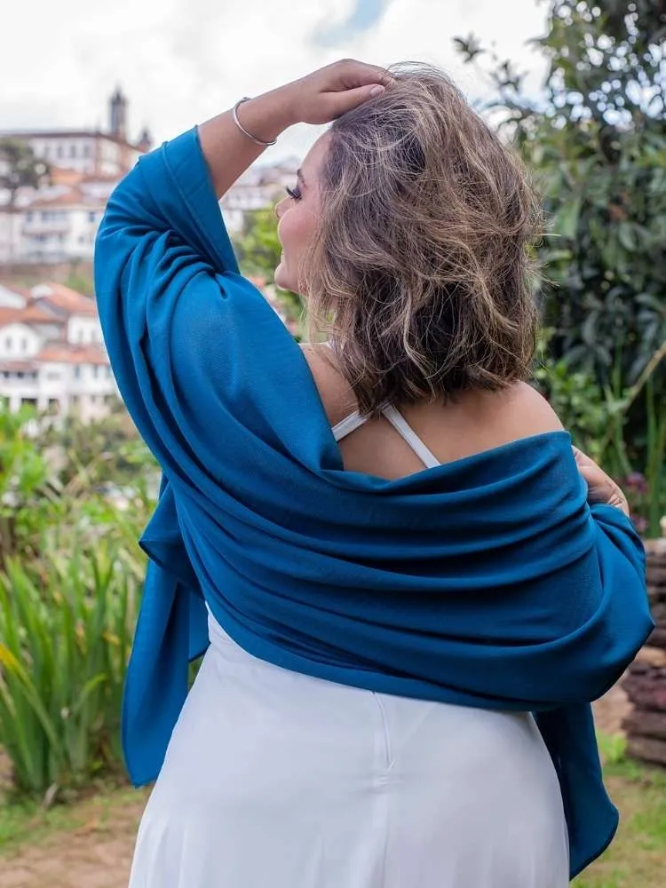 Echarpe para Vestido de Festa Azul Turquesa