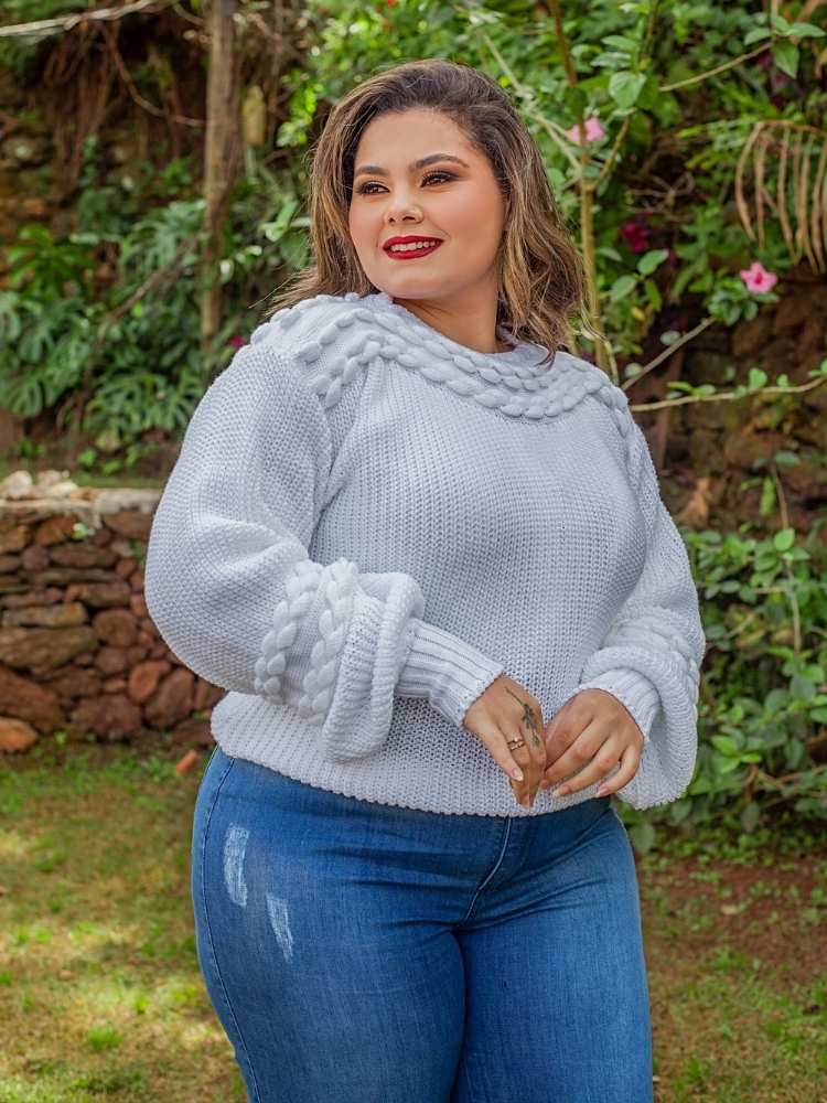 Blusa Feminina Tricot Branca Canelot