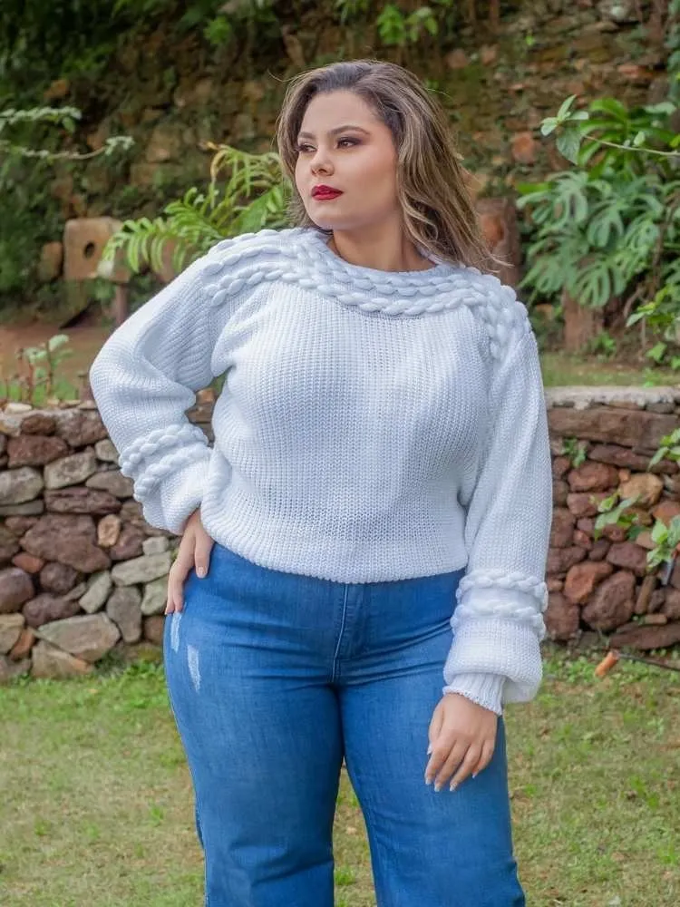 Blusa Feminina Tricot Branca Canelot