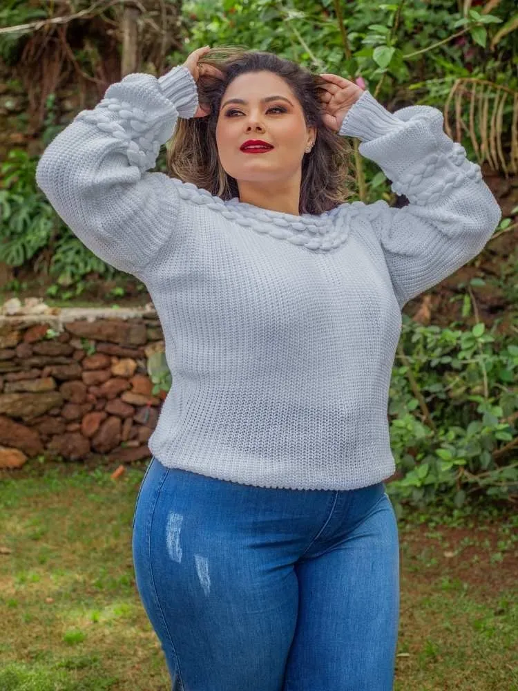 Blusa Feminina Tricot Branca Canelot