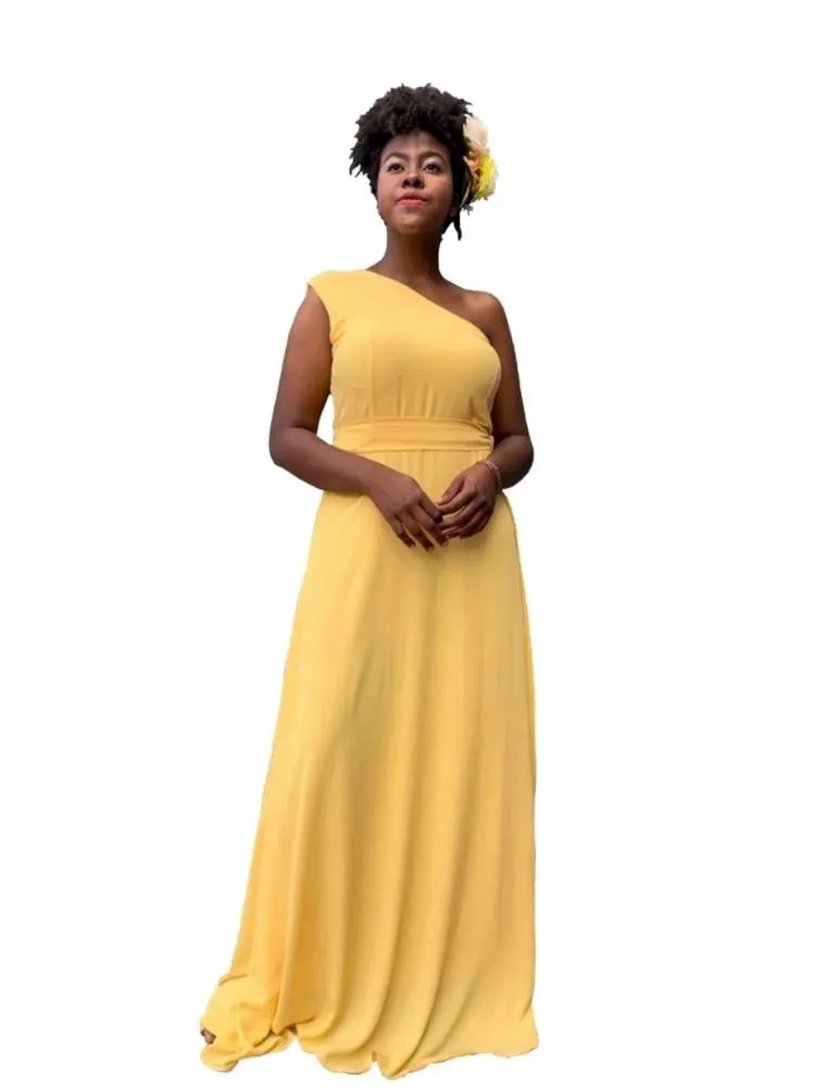 Vestido Madrinha Casamento Amarelo Sober