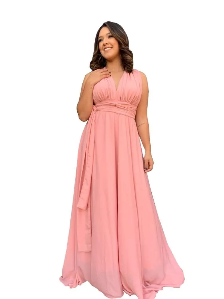 Vestido Madrinha de Casamento Multiformas Anathan Rosê