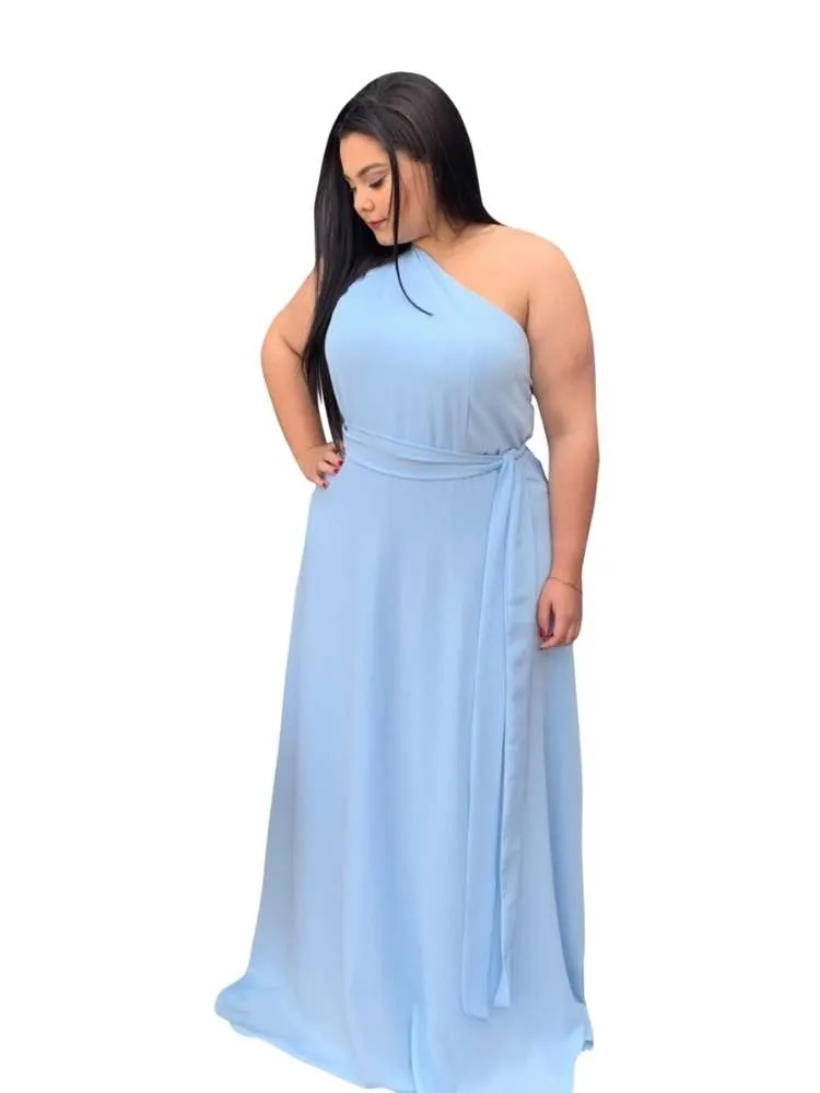 Vestido Madrinha Casamento Sober Azul Serenity