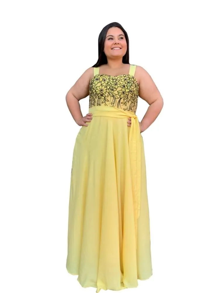 Vestido Simples Madri Amarelo