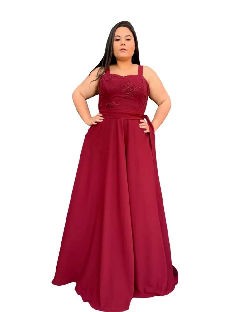 Vestido Simples Madri Marsala