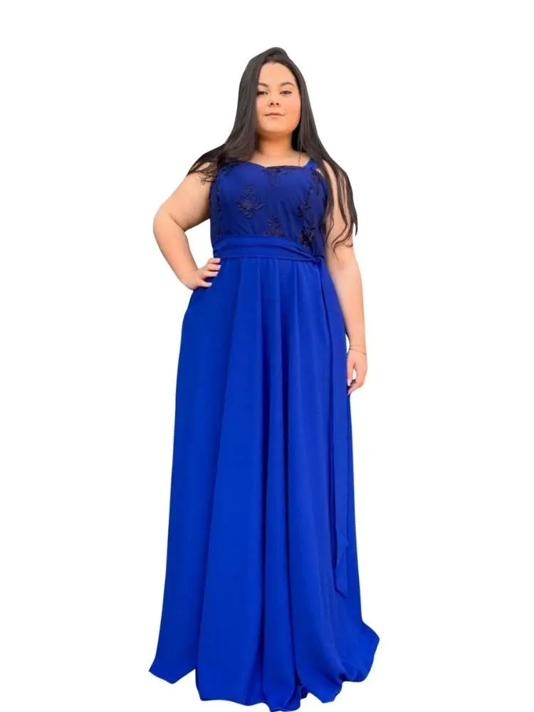 Vestido Simples Madri Azul Royal