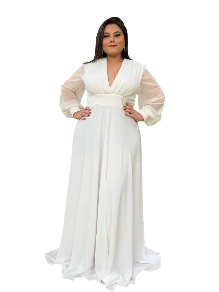 Vestido de Noiva Branco off Caroline