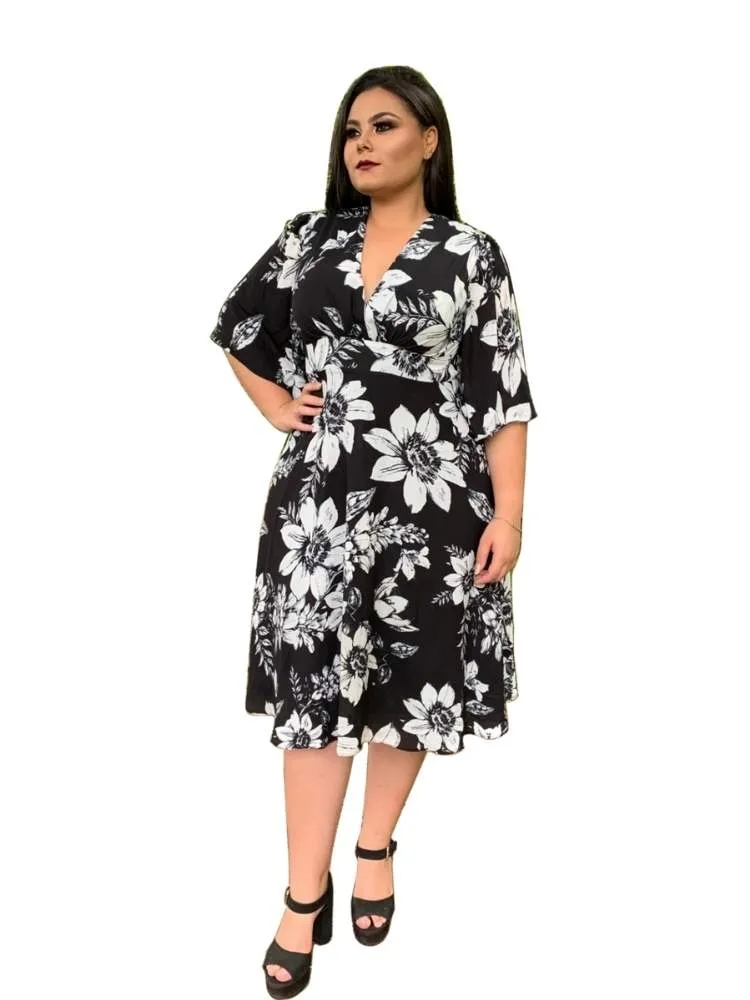 Vestido de Festa Estampado Geralda